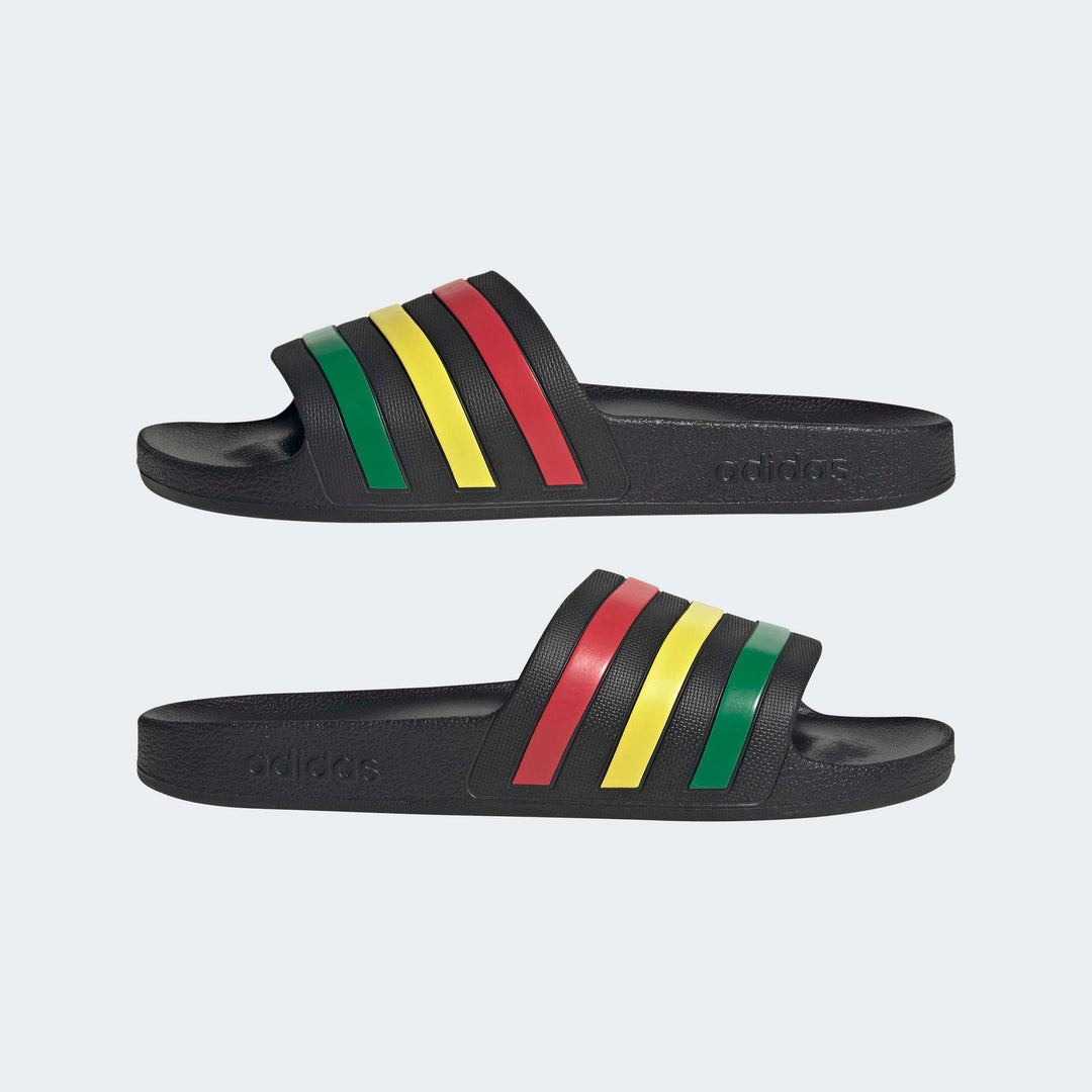 adidas Adilette Aqua - cblack/green/purrub