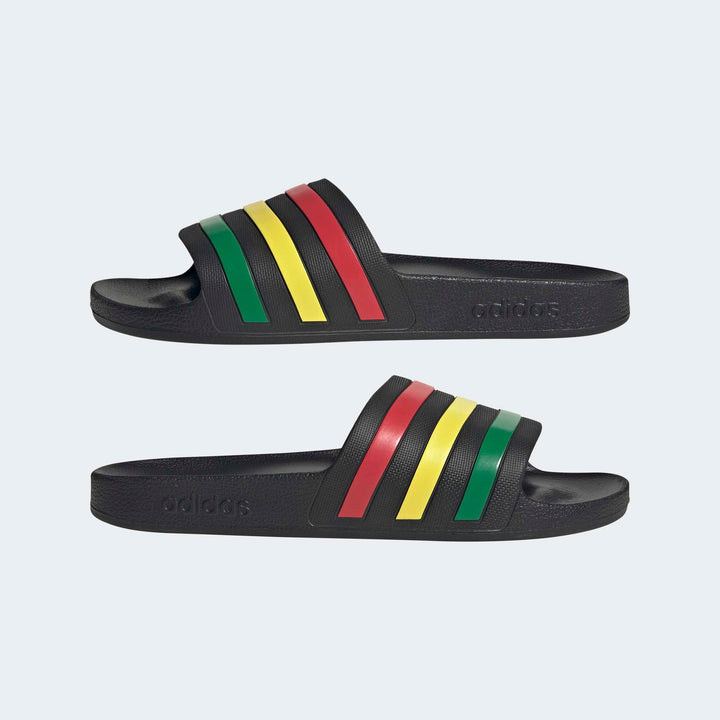 adidas Adilette Aqua - cblack/green/purrub