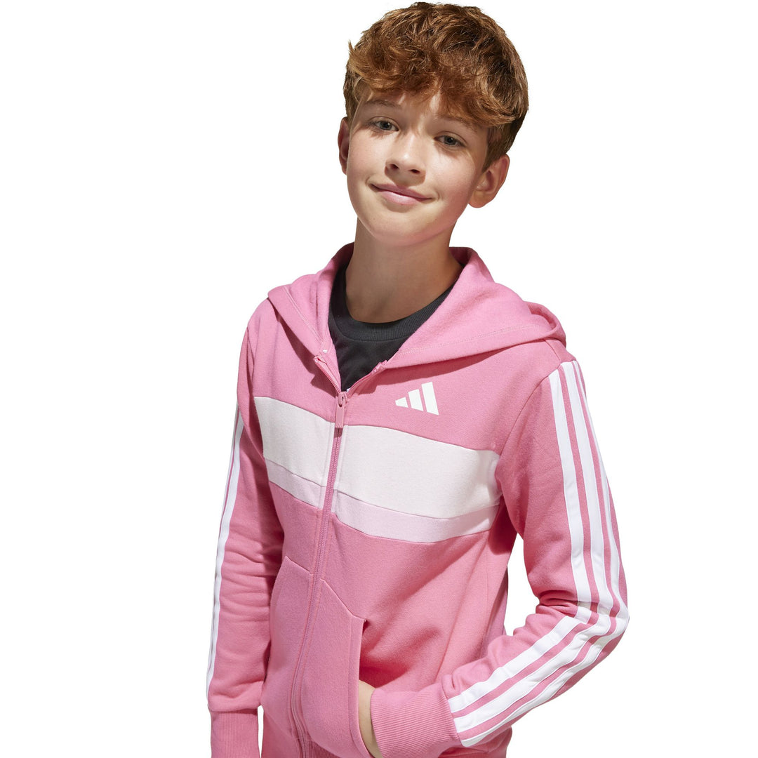 adidas J 3S Tib Fl Ts - pnkfus/white/clpink