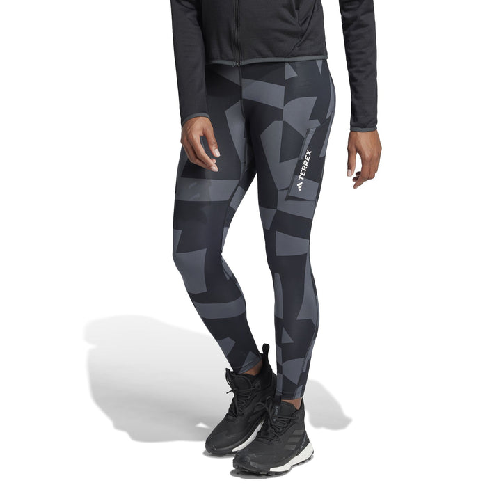 adidas W Mt Tights Aop - carbon/black/black/bl