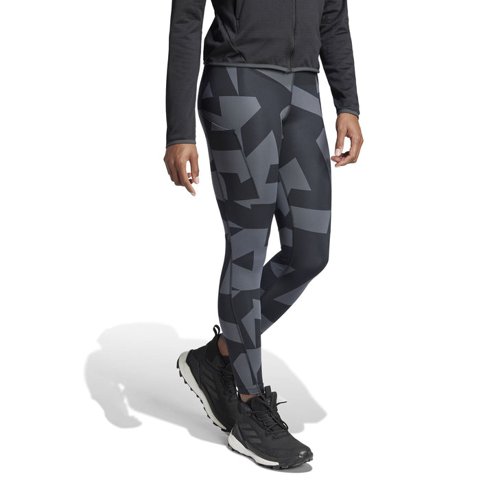 adidas W Mt Tights Aop - carbon/black/black/bl
