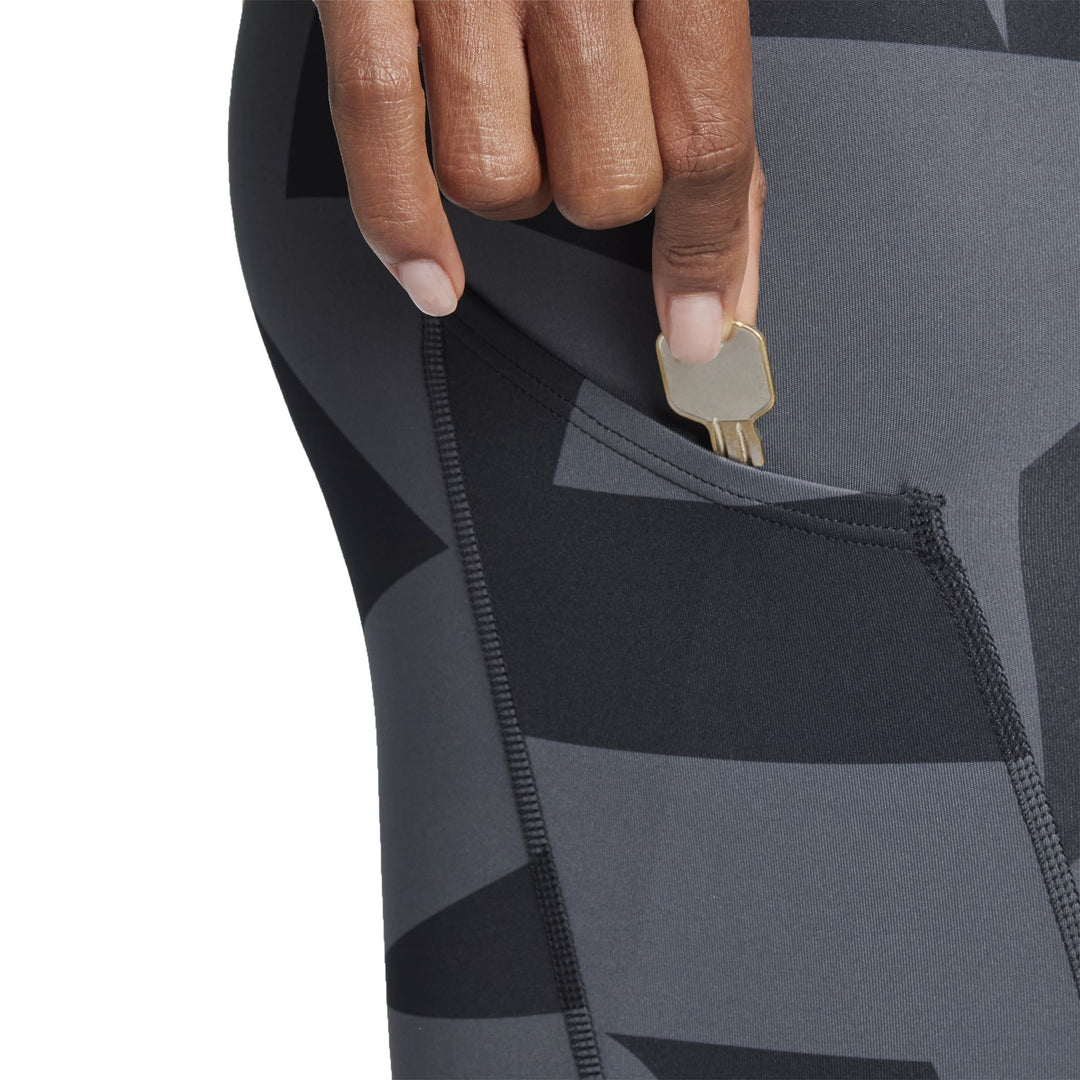 adidas W Mt Tights Aop - carbon/black/black/bl