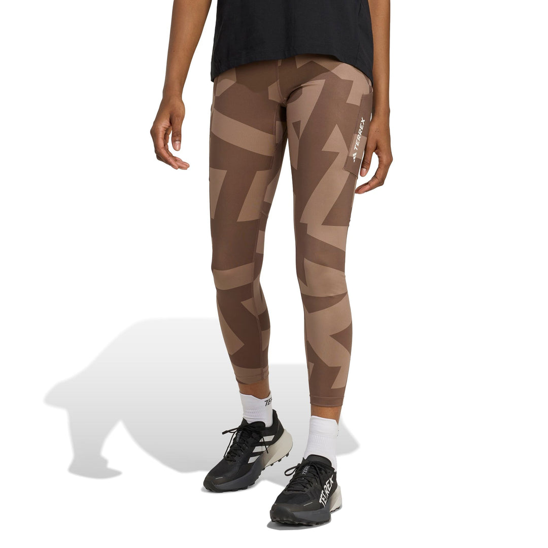 adidas W Mt Tights Aop - trabrn/earstr