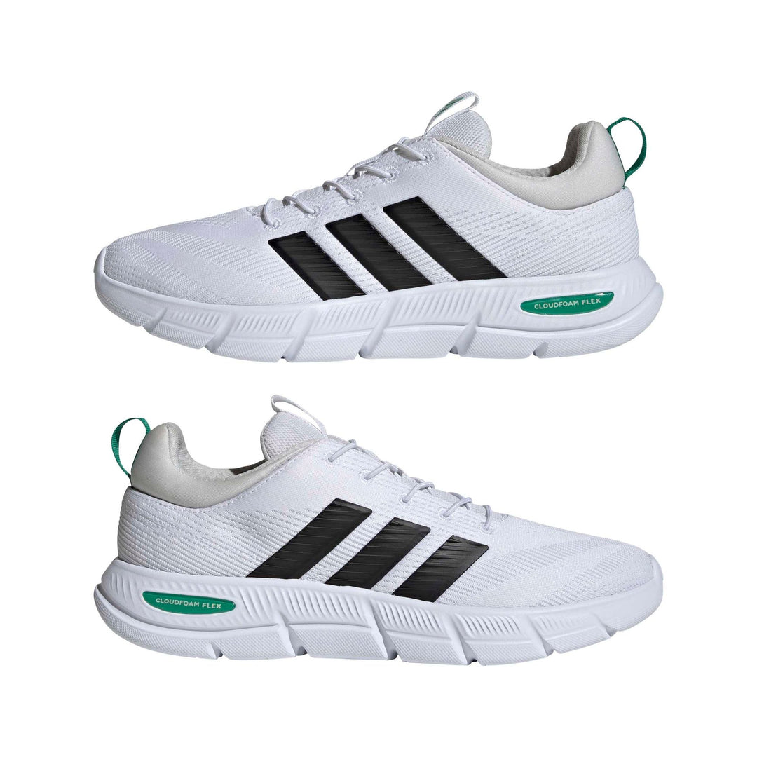 adidas Cloudfoam Flex - Elastic Laces - ftwwht/cblack/cougrn