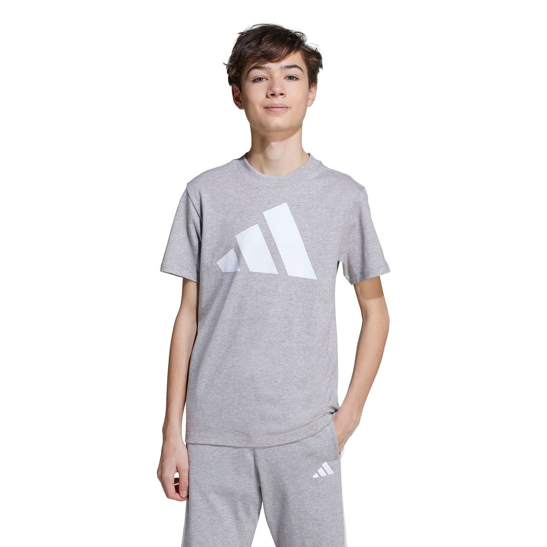 adidas J Bl Tee 160 - mgreyh/white
