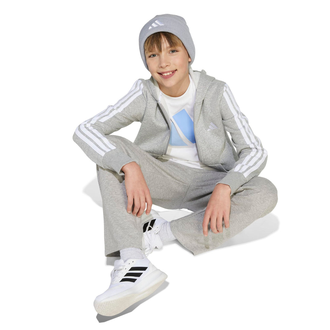 adidas J 3S Fl Fz Hd - mgreyh/white