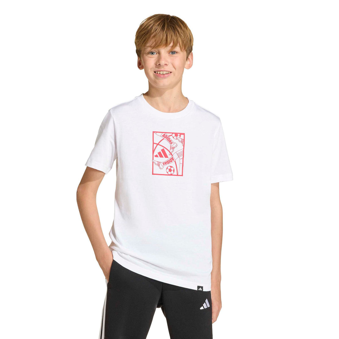 adidas J Football T - white