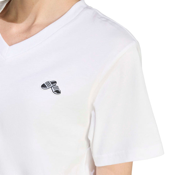 adidas Slide Vneck - white