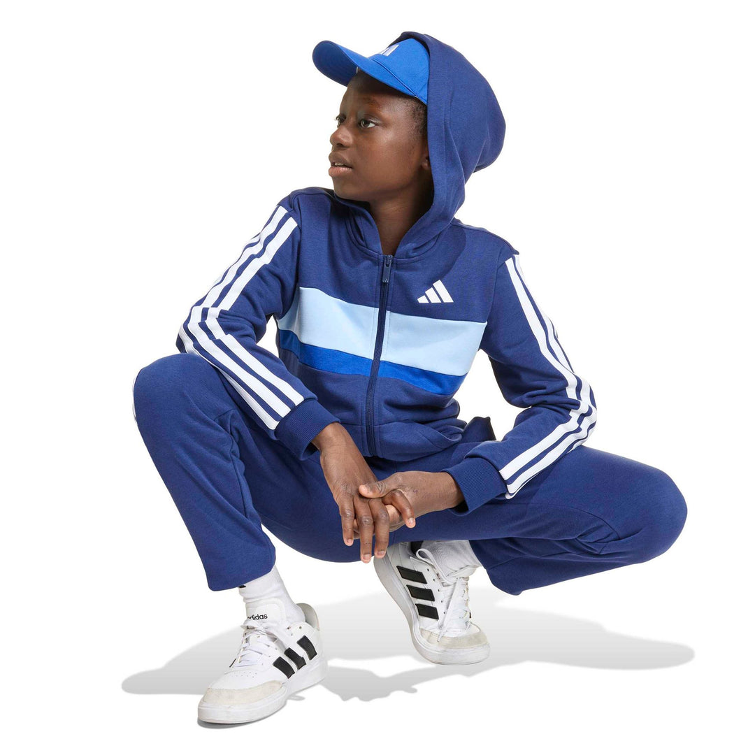 adidas J 3S Tib Ft Ts - dkblue/white/globlu