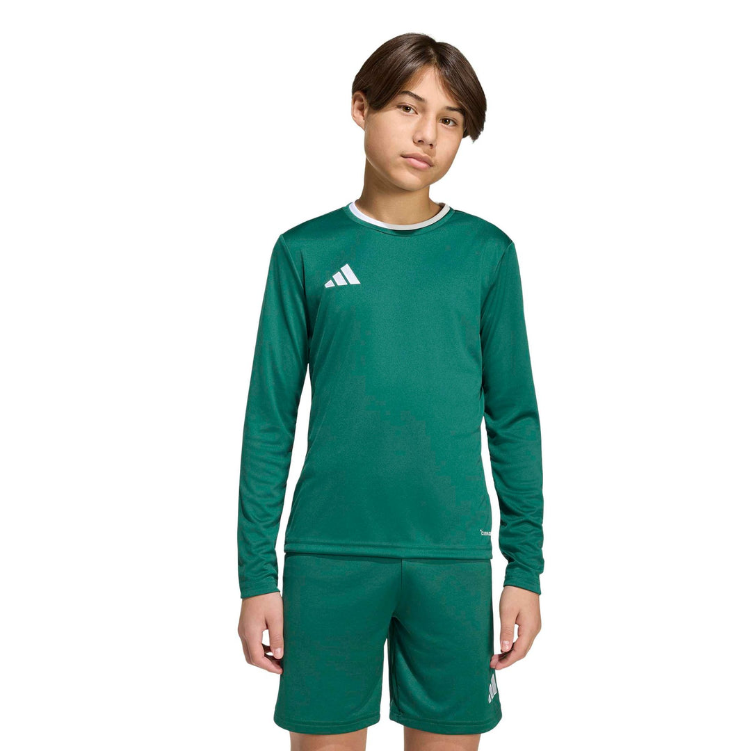 adidas Entrada 26 Jsy Ls Y Kinder - drkgrn/white