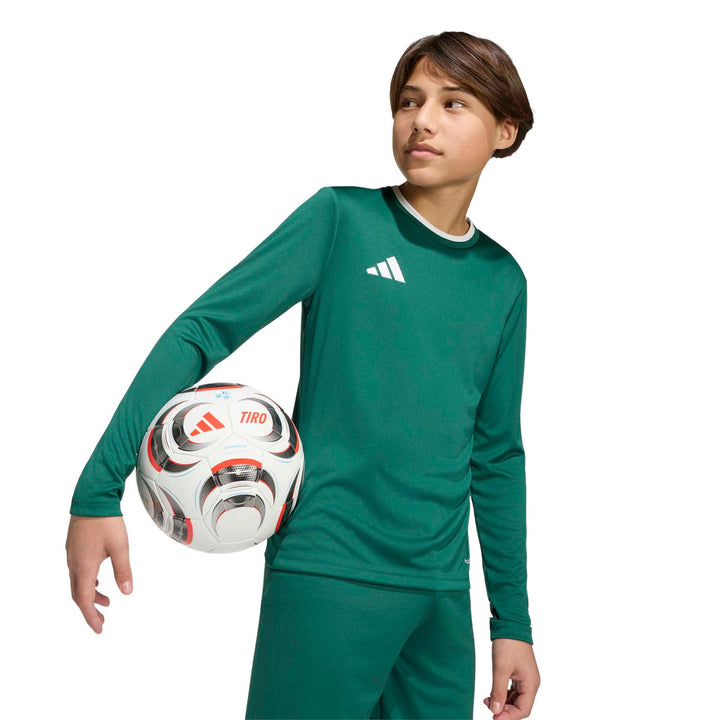 adidas Entrada 26 Jsy Ls Y Kinder - drkgrn/white