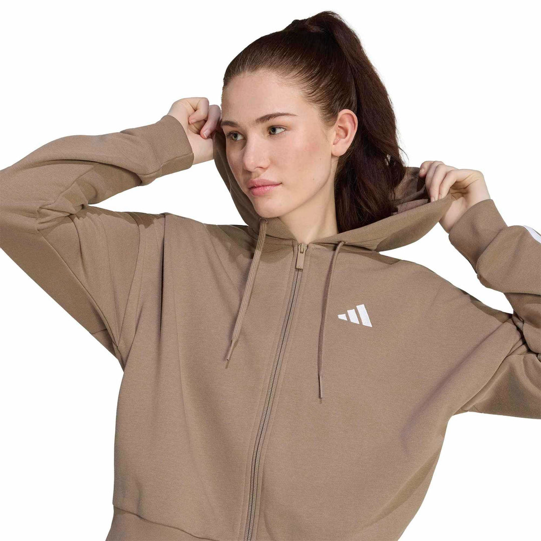 adidas W 3S Ft Fz Hd - khasix/white
