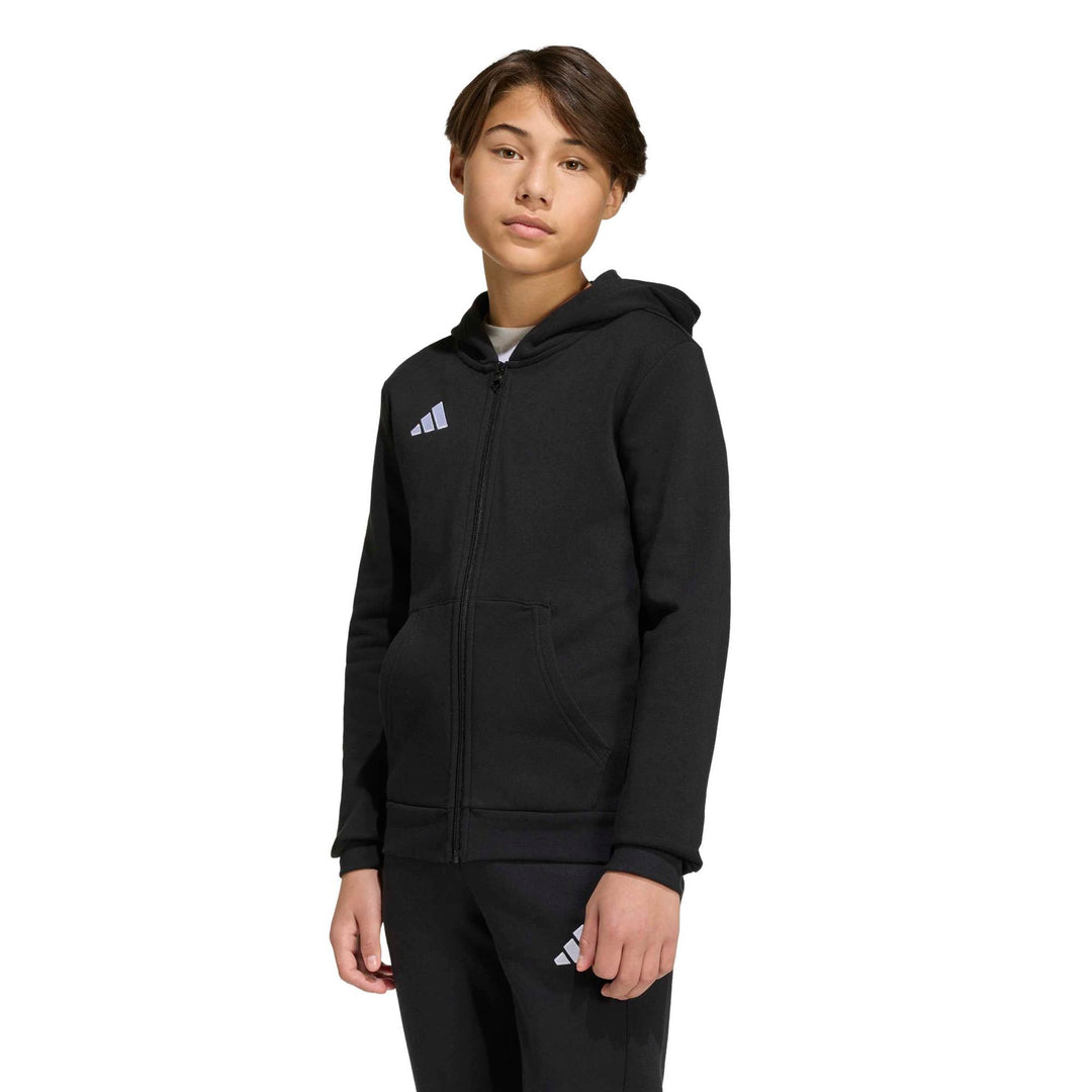 adidas Entrada 26 Fz Hood Y Kinder - black/white
