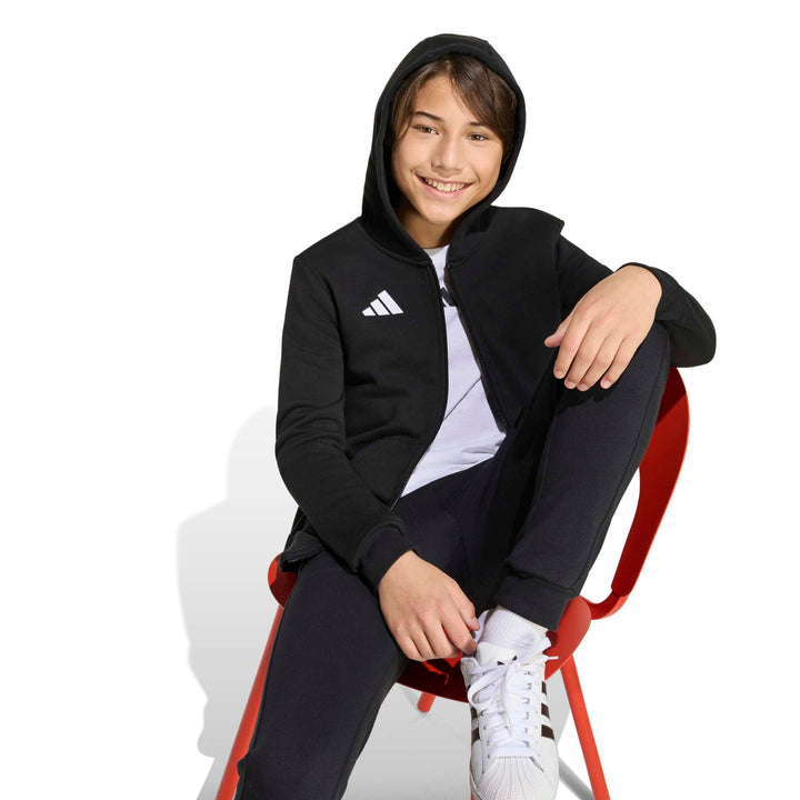 adidas Entrada 26 Fz Hood Y Kinder - black/white