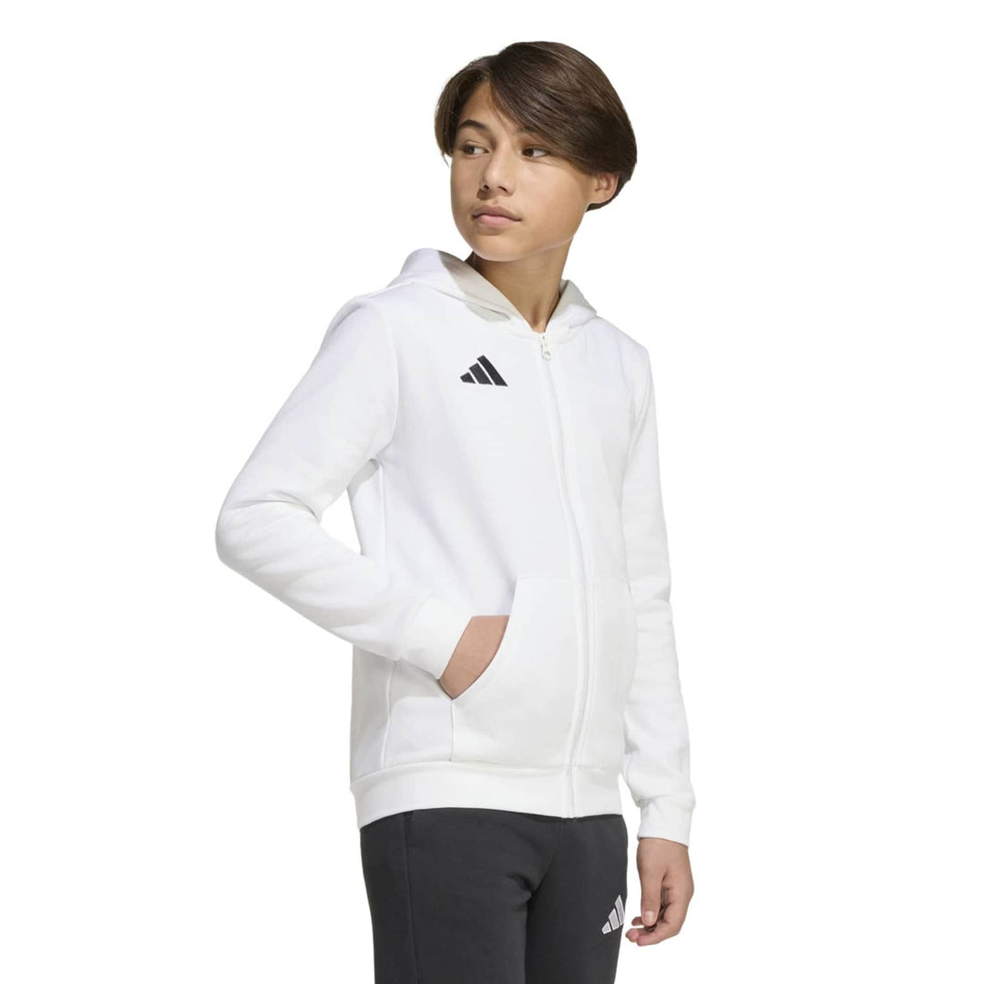 adidas Entrada 26 Fz Hood Y Kinder - white/black