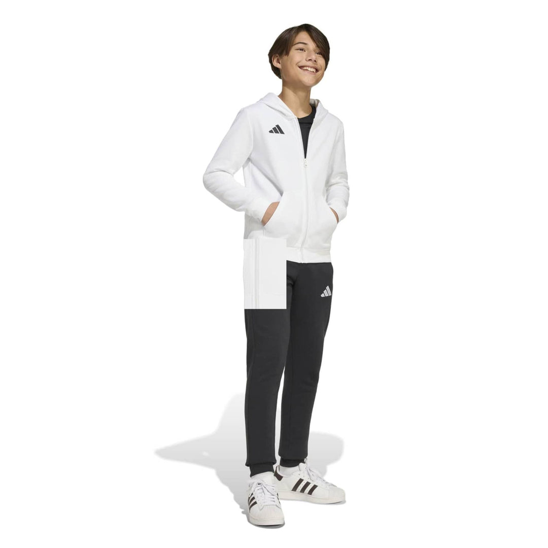 adidas Entrada 26 Fz Hood Y Kinder - white/black