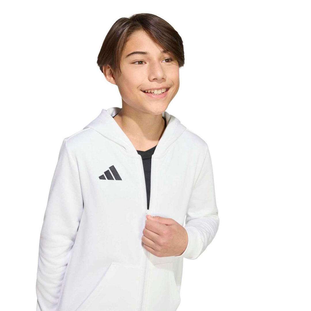 adidas Entrada 26 Fz Hood Y Kinder - white/black