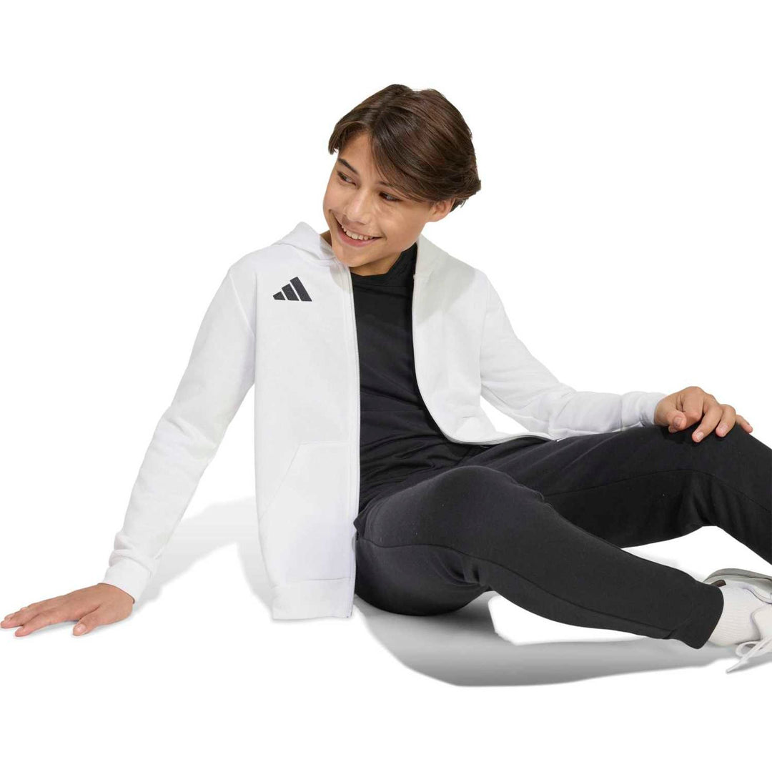 adidas Entrada 26 Fz Hood Y Kinder - white/black