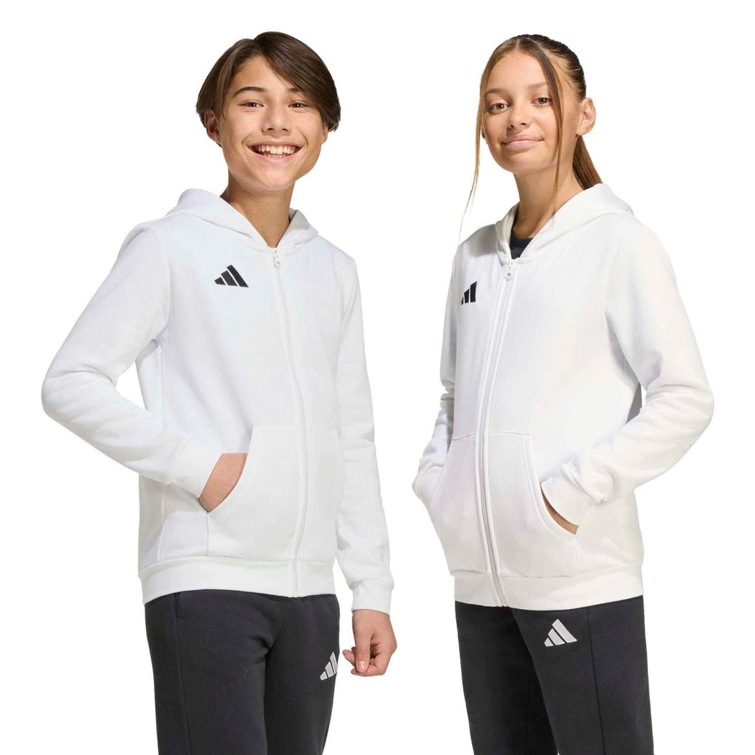 adidas Entrada 26 Fz Hood Y Kinder - white/black