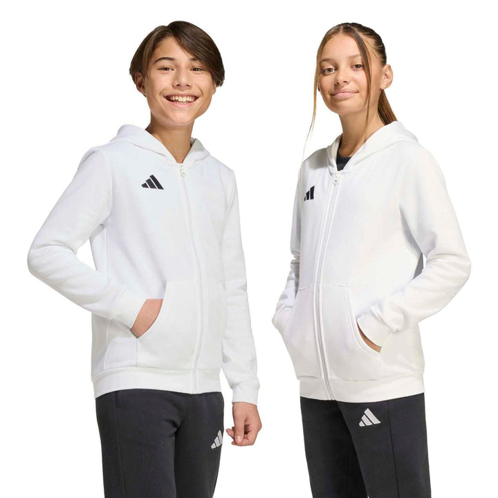 adidas Entrada 26 Fz Hood Y Kinder - white/black