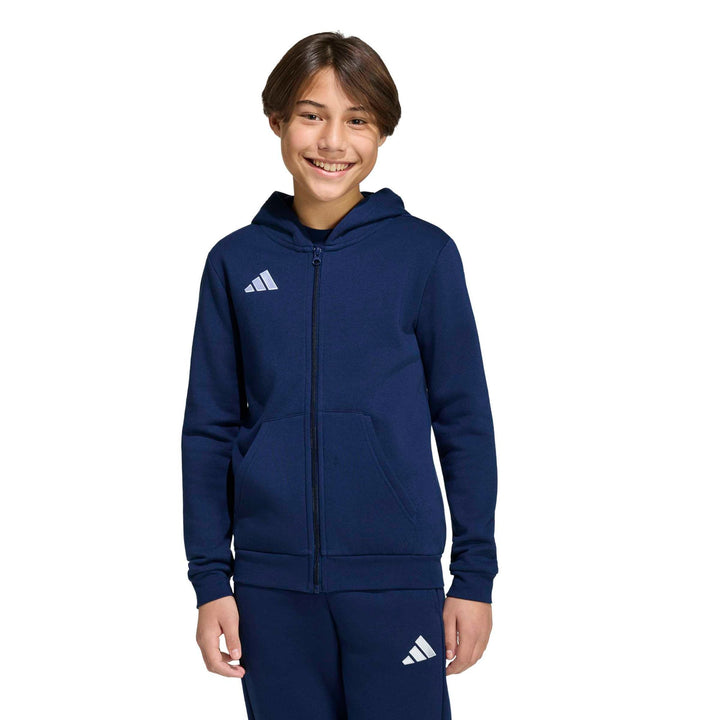 adidas Entrada 26 Fz Hood Y Kinder - tenabl/white