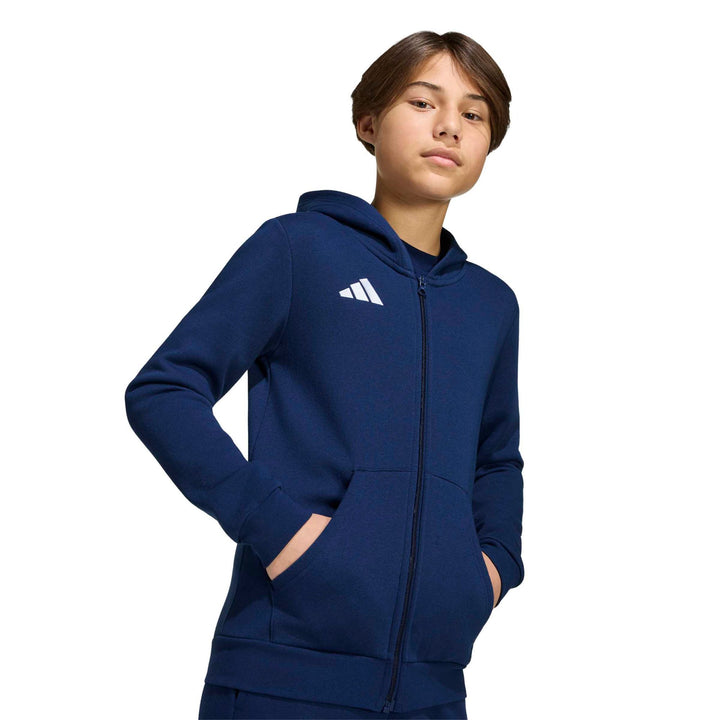 adidas Entrada 26 Fz Hood Y Kinder - tenabl/white