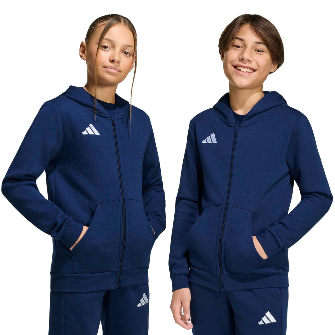 adidas Entrada 26 Fz Hood Y Kinder - tenabl/white