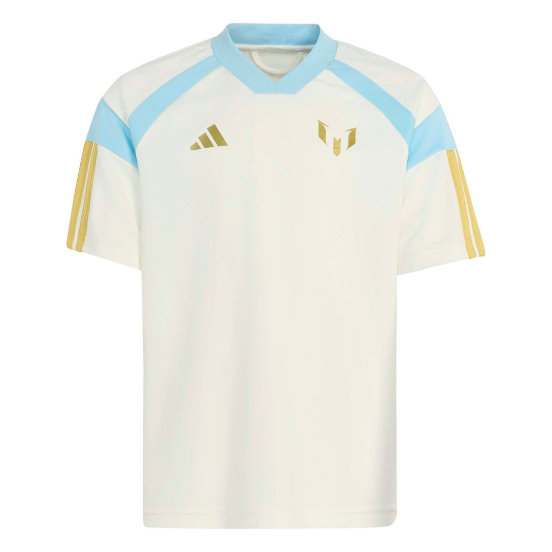 adidas Messi Hot Tee Y Kinder - owhite/iceblu