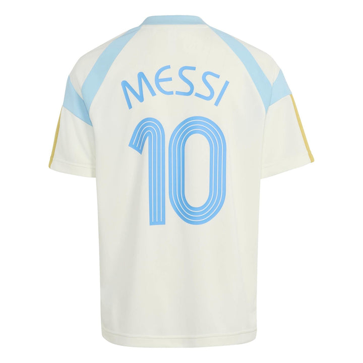 adidas Messi Hot Tee Y Kinder - owhite/iceblu