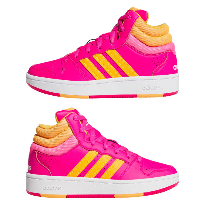 adidas Hoops Mid Classic J - ftwwht/ftwwht/grethr
