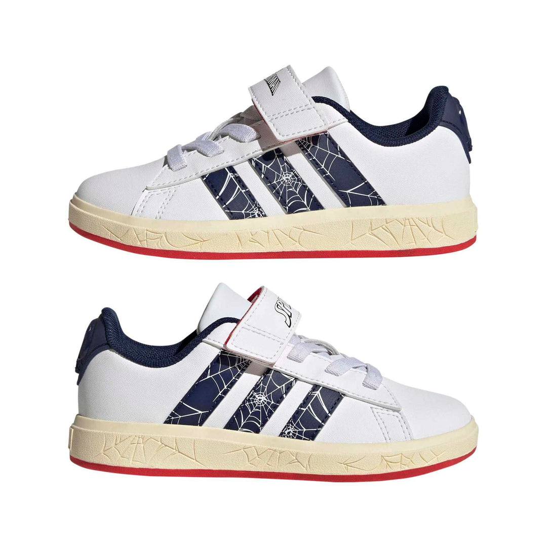 adidas Grand Court Spider-Man El K - ftwwht/dkblue/warvan