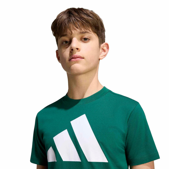 adidas J Bl Tee 160 - cgreen/white