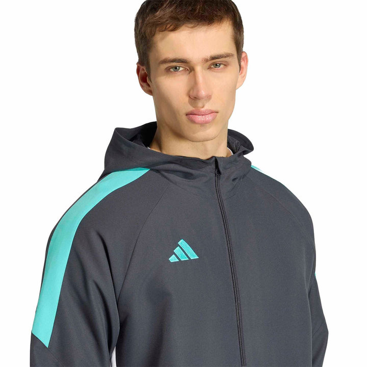 adidas Tiro Es W Hood - ntgrey/minrus/white