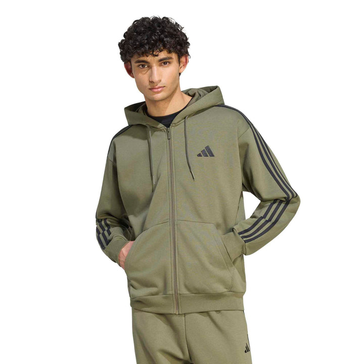 adidas M 3S Fl Fz Hd - olifou/black