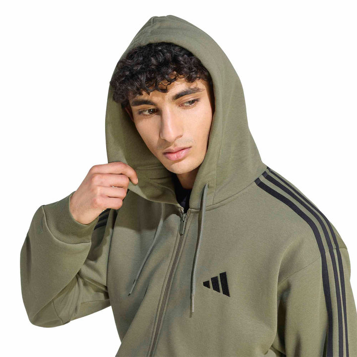 adidas M 3S Fl Fz Hd - olifou/black