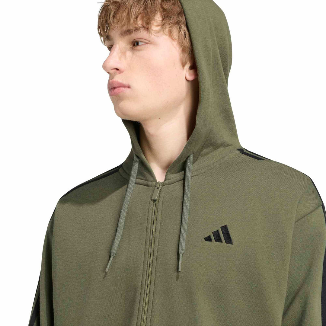 adidas M 3S Ft Fz Hd - olifou/black