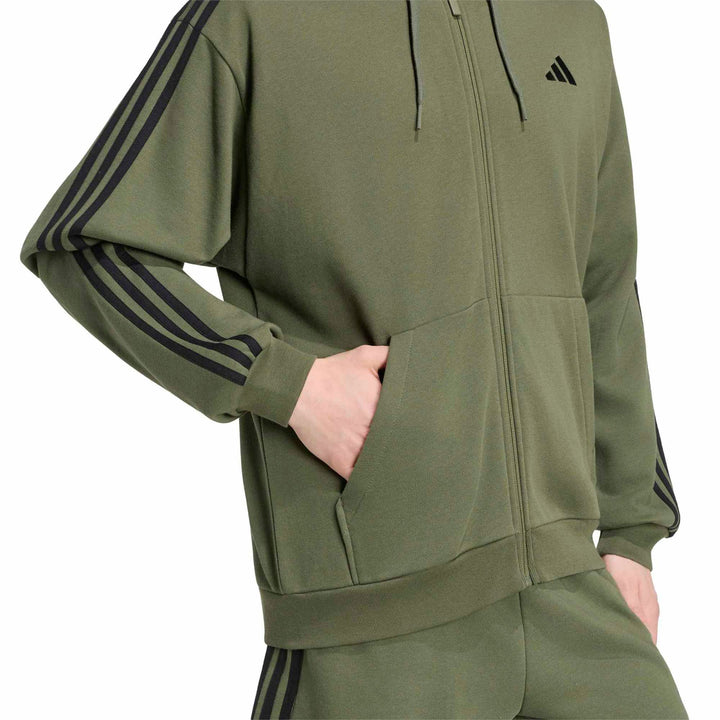 adidas M 3S Ft Fz Hd - olifou/black