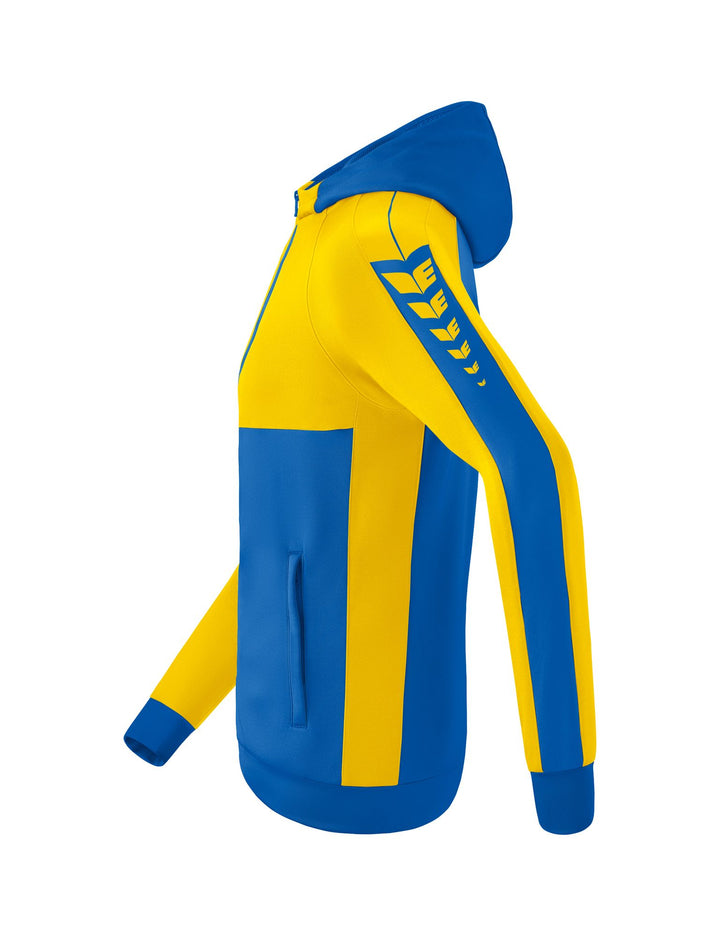 Erima Six Wings Training Jacket With Hood - new royal/yellow
