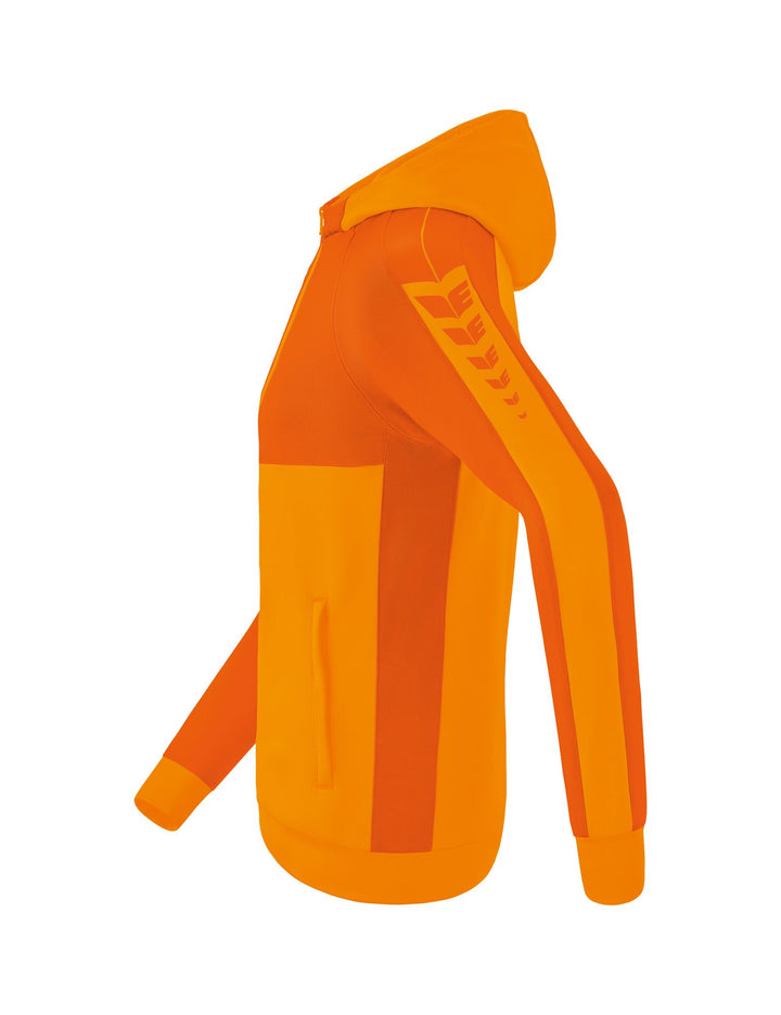 Erima Six Wings Training Jacket With Hood - new orange/orange