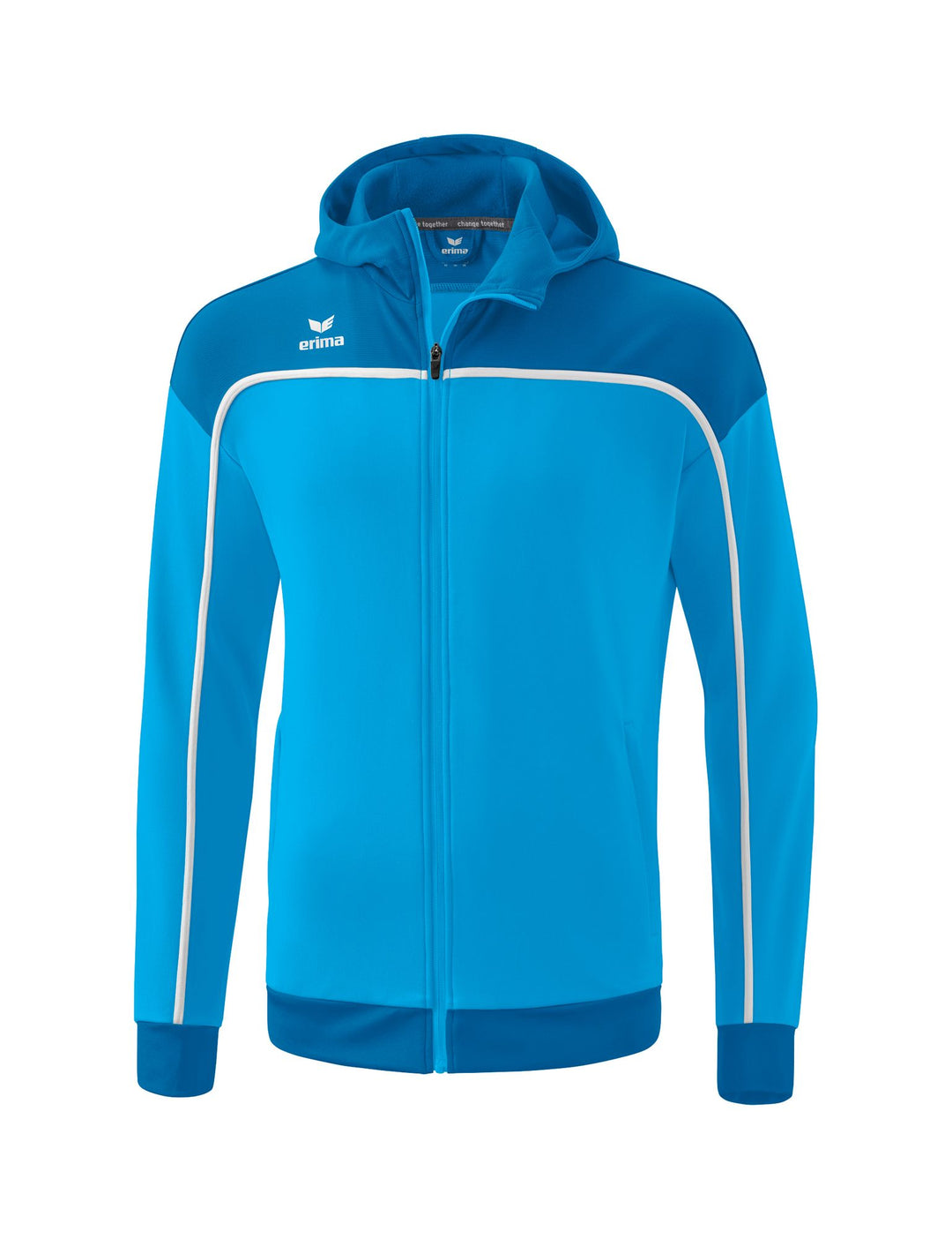 Erima Change Training Jacket With Hood - curacao/mykonos/white
