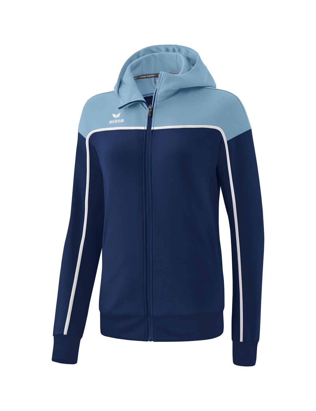 Erima Change Training Jacket With Hood - new navy/faded denim/white