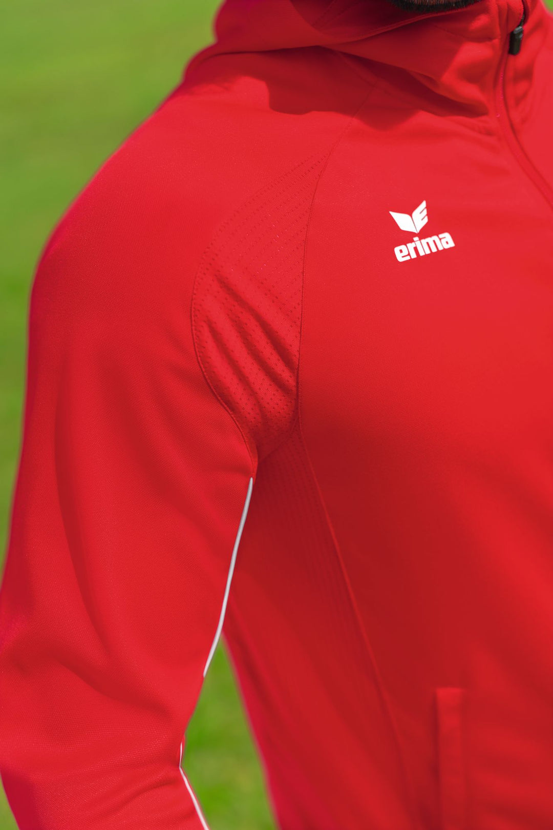 Erima LIGA STAR training jacket with hood - red/white