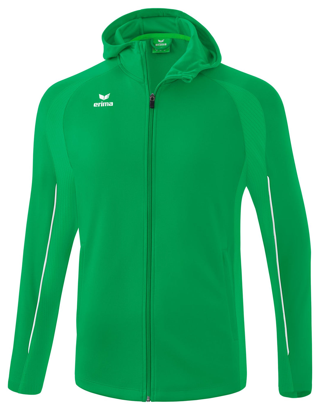 Erima LIGA STAR training jacket with hood - smaragd/white
