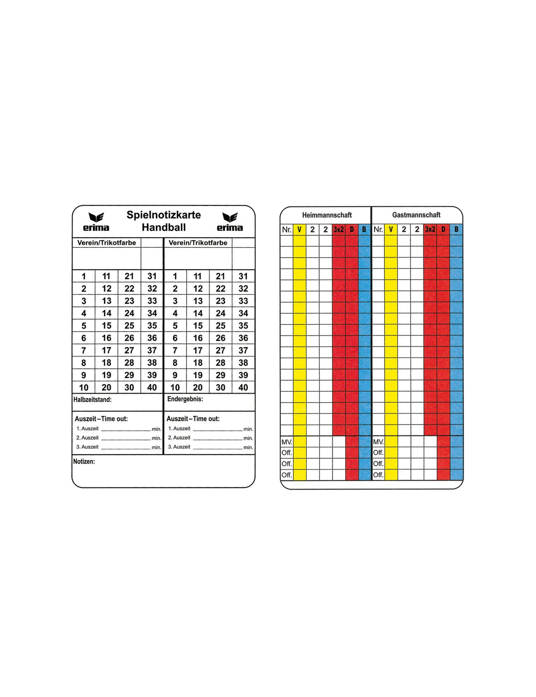 Erima Game Note Pad Handball - diverse