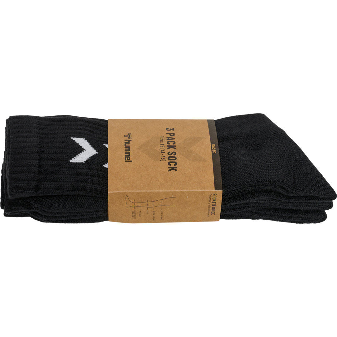 Hummel Basic Socken Socks 3-Pack - Sportsocken, Tennissocken - schwarz