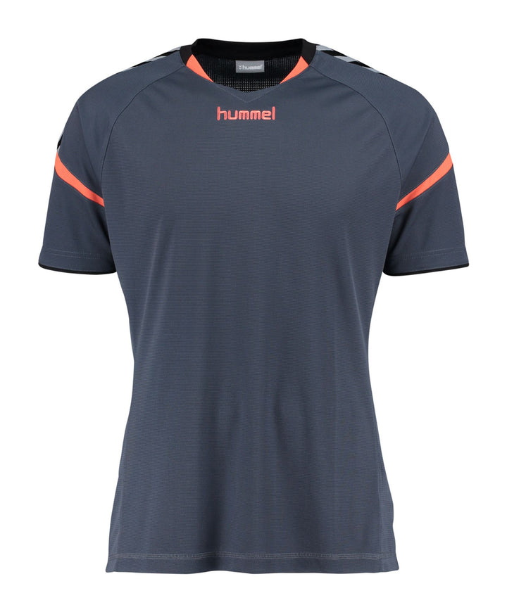 Hummel AUTH. CHARGE SS POLY JERSEY - ombre blue/nasturtium