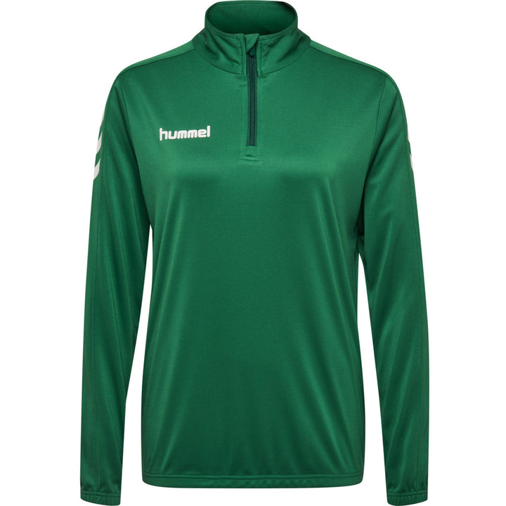 Hummel CORE POLY HALF ZIP SWEATSHIRT WOMAN - evergreen
