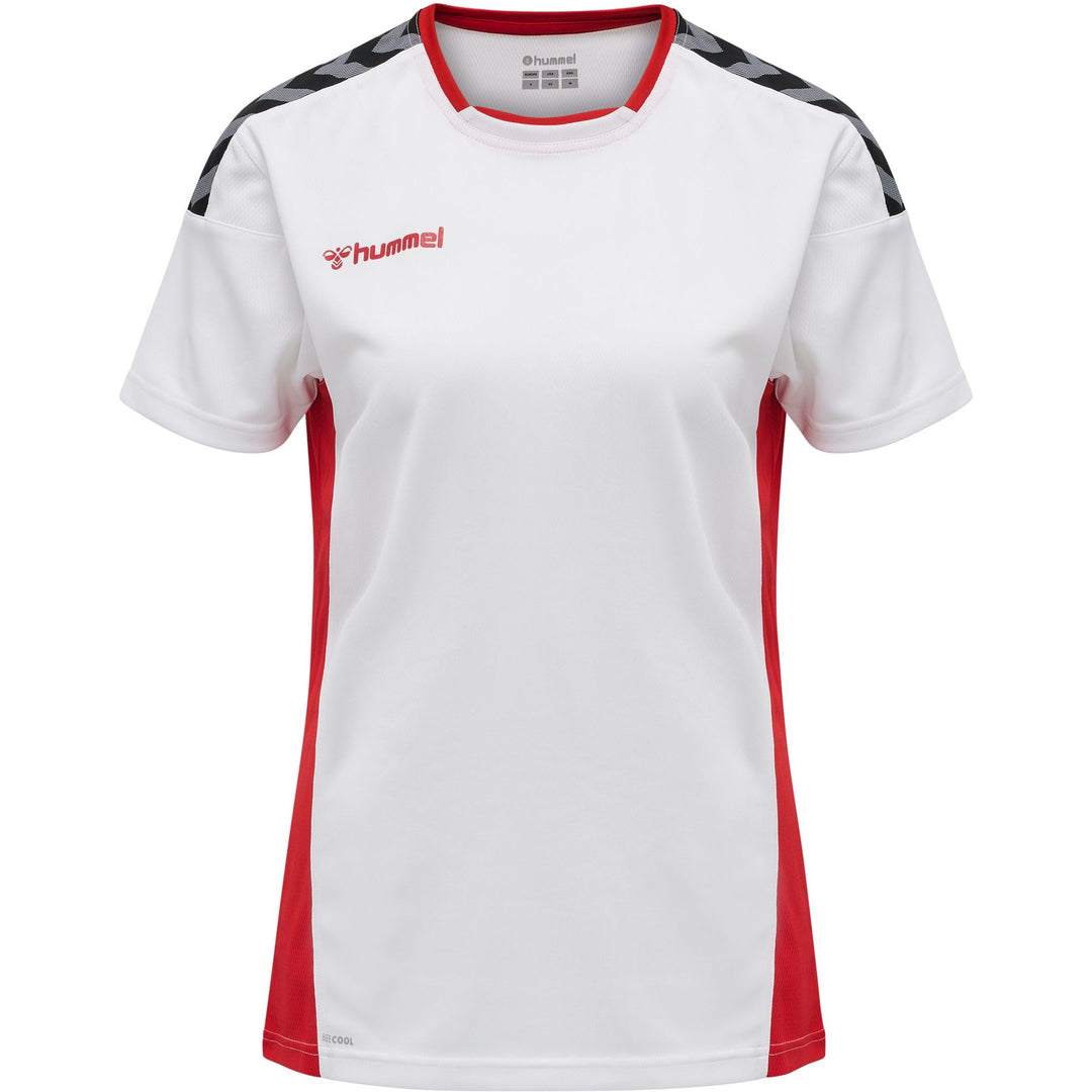 Hummel Hmlauthentic Poly Jersey Woman S/S - white/true red