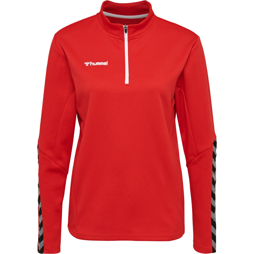 Hummel Hmlauthentic Half Zip Sweatshirt Wo - true red