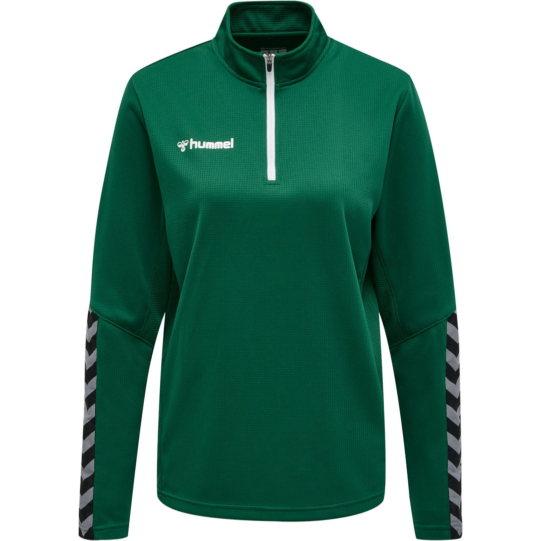 Hummel Hmlauthentic Half Zip Sweatshirt Wo - evergreen